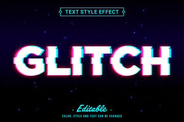 Editable Glitch Neon Futuristic Text Effect