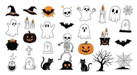 Spooky halloween graphics collection for festive decorations and craft projects