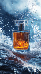 Luxury Perfume bottle mockup on background	