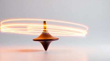 Spinning top with light trails on a white background - Powered by Adobe