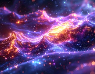 Obraz premium Abstract Quantum Entanglement Digital Art