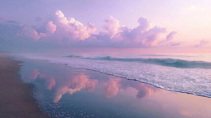 Pastel beach sunrise