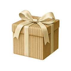 Brown gift box with ribbon bow