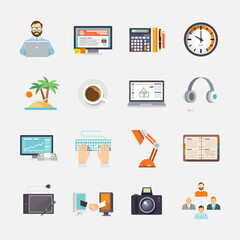 Freelance icon flat