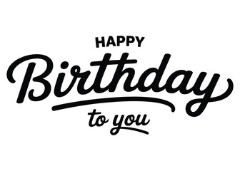 Elegant black typography for happy birthday wishes
