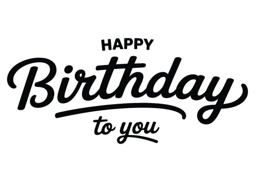 Elegant black typography for happy birthday wishes