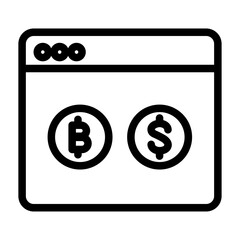 Web Crypto Exchange Line Icon of Cryptocurrency Exchanges Icon Set