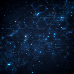 Abstract blue technology futuristic hexagon geometric design modern background vector