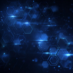 Abstract blue technology futuristic hexagon geometric design modern background vector