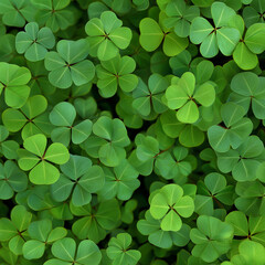 Lush field of clover plants ideal for nature themed designs, background for text, agricultural publications, and earthy brand visuals.