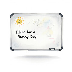 Whiteboard, simple watercolor, hand drawn, white background