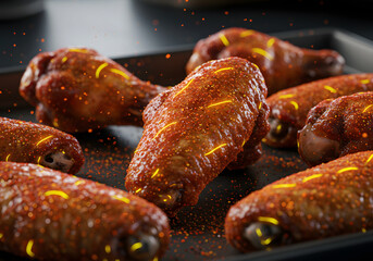 Fiery Chicken Wings Delicious Spicy Flavor Party Food Appetizer