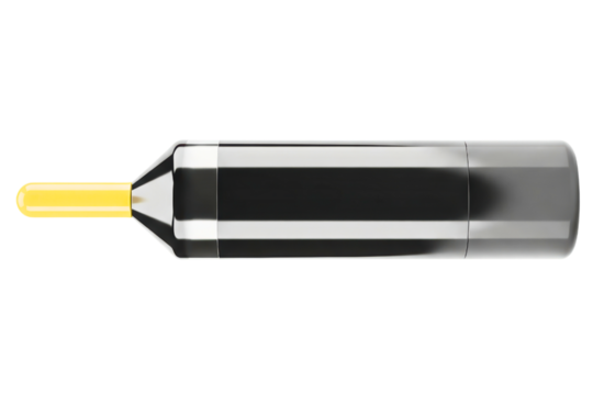 Metalworking lathe tool with a replaceable carbide insert tip isolated on a transparent background