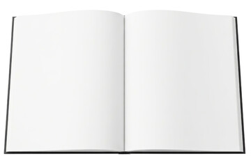Naklejka premium Open book with blank white pages for mockup isolated on a transparent background