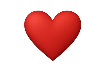 Heart symbolizing romantic love, glowing bright red against transparent backdrop