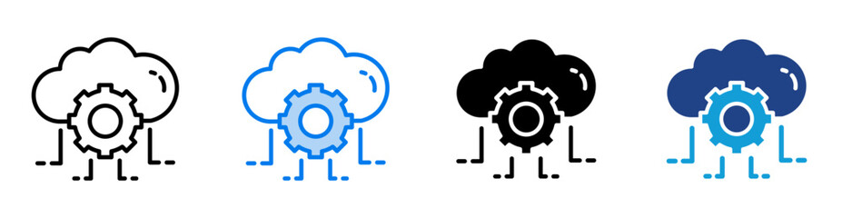 big data icon set multiple style collection