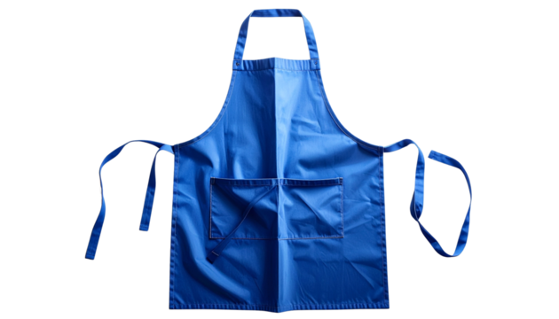 PNG A cotton blue home cook apron isolated on a transparent or white background