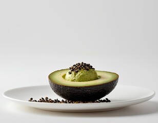 Matcha Dessert Sphere with Black Sesame Crumble and Toasted Seeds