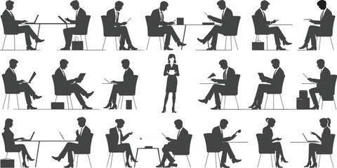 Unique businesswoman standing out from crowd, spotlight concept, corporate competition, leadership, individuality, hiring, job interview, office people, teamwork, silhouette