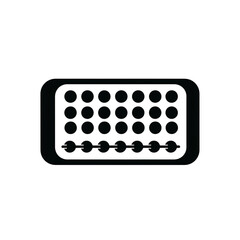 Black keyboard icon isolated on transparent background