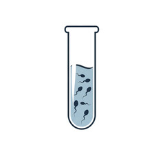 Sperm cells in a test tube isolated on transparent background
