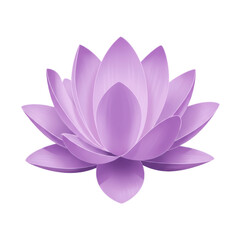 Delicate lavender lotus flower with detailed petal arrangement and soft lighting isolated on white background