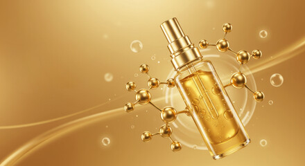 Gold Essence Molecule Poster Material