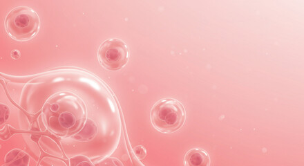 Cells on a pink background