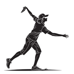 Obraz premium Black disc golf Silhouette Vector, High Quality Illustration on White Background