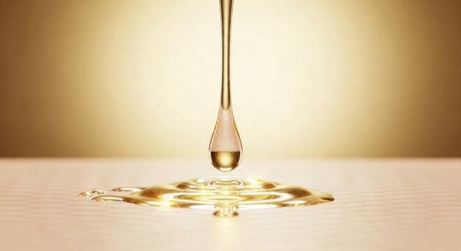 Dripping golden liquid
