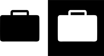 Simple Briefcase Icon – Minimal Black and White Vector Design