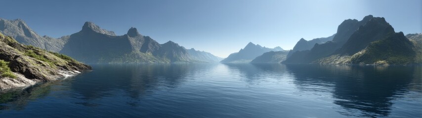 Stunning hdr panorama of serene landscape