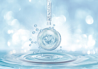 blue bubble and molecule background