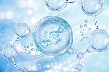 blue bubble and molecule background