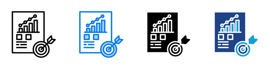 goal icon set multiple style collection