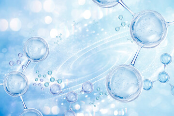 blue bubble and molecule background