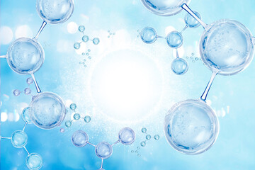 blue bubble and molecule background