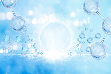 blue bubble and molecule background