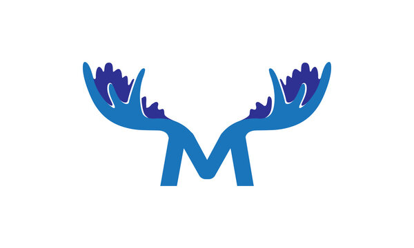 Letter Horn Logo, logotype, Horn logo, Moose horn logo