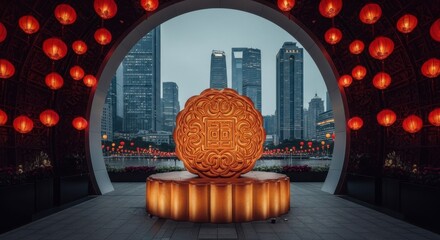 Mid-autumn Decoration in Modern Urban