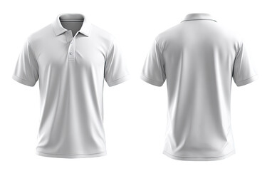 Blank white polo shirt, front and back views (3)