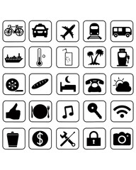  travel icons set png collection, set of icons for web design,