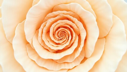 Elegant Spiral of Nature’s Beauty in Soft Peach Rose Bloom