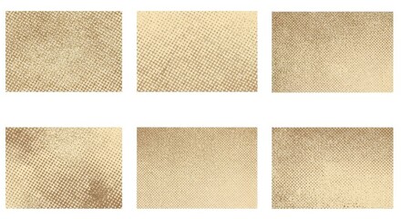Fototapeta premium Set of six beige textured backgrounds with a halftone effect.