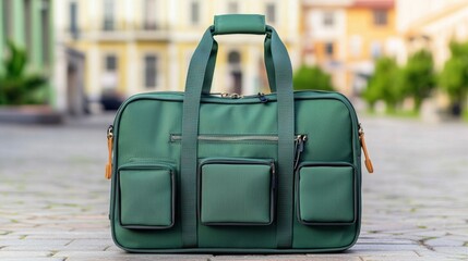 Stylish Green Travel Bag with Multiple Pockets for Versatile Outdoor and Urban Use