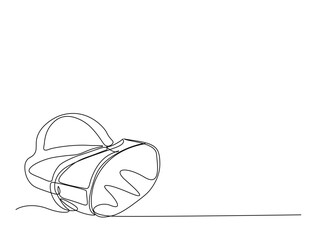 Continuous line art drawing of digital virtual reality glasses. VR glasses in single line art drawing vector illustration. Editable stroke.