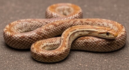 Fototapeta premium Captivating close-up of a corn snake with detailed scales and serene presence