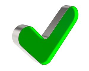 check mark sign on white background. Isolated 3D illustration