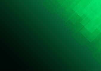 Green geometric abstract background with gradient and transparent squares