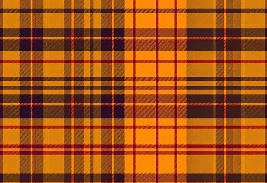 Seamless pattern of classic check plaid in autumnal tones, fall, orange - Powered by Adobe